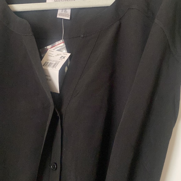 Motherhood Maternity Black Tie Waist Buttondown Sleeveless Blouse 2X - Picture 3 of 6